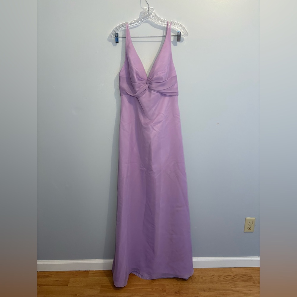 Mori Lee Light Purple Prom Bridesmaid Formal Full Length Gown Sleeveless Sheer